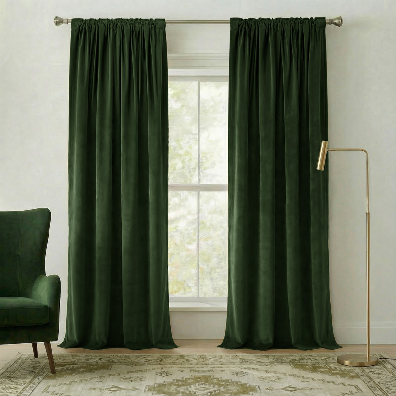  Velvet Blackout Curtains for Living Room, Thermal Insulated Luxury Drapes for Bedroom, Room Darkening Back Tab Velvet Window Treatments