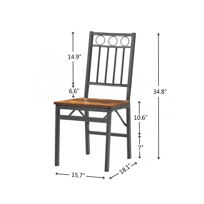 Chaise rétro pliante en métal et bois