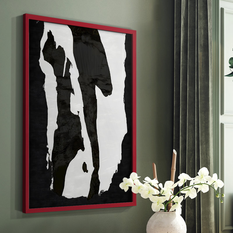 Abstrait, encadré, prêt à accrocher, Rouge, H 10 po x l 8 po
