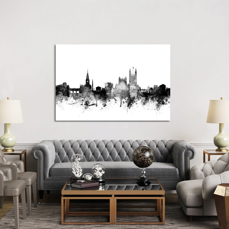 Bath, England In Black & White by Michael Tompsett - Wrapped Canvas Gallery-Wrapped Canvas Giclée, 152.5 cm H x 101.5 cm W