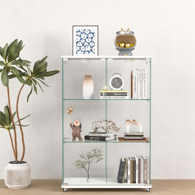 Glass Display Cabinet With LED Lights by Ivy Bronx