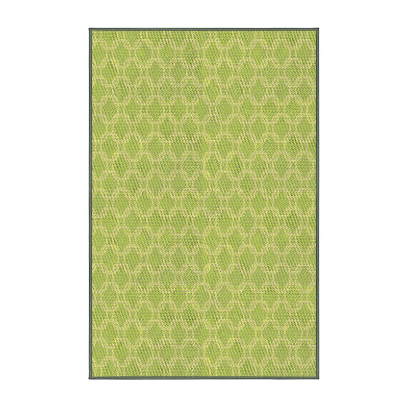 Tapis vert à motif géométrique Kintzel, Rectangle 5 pi x 7 pi