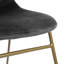 Ensemble de deux chaises d'appoint en velours vert et or et métal