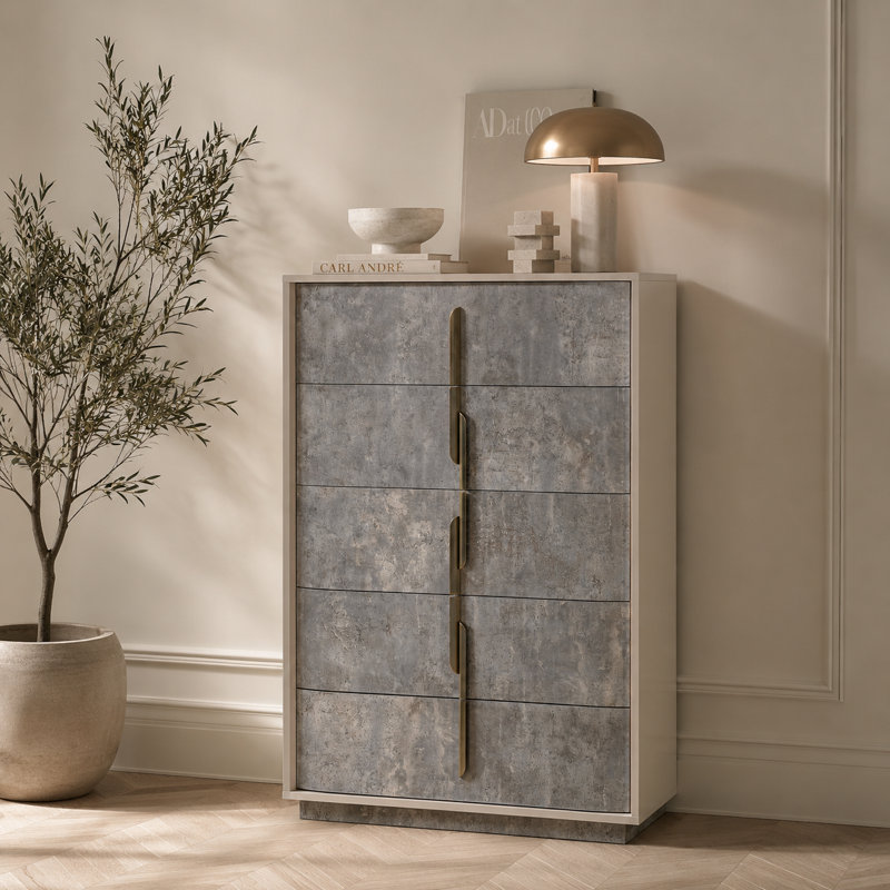Pavira 5-Drawer Chest - Stone