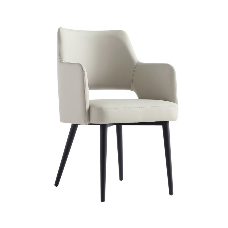 Fauteuil en cuir Tremont, Gris Pierre