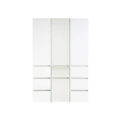 Système de placard modulaire en bois avec miroir Elise