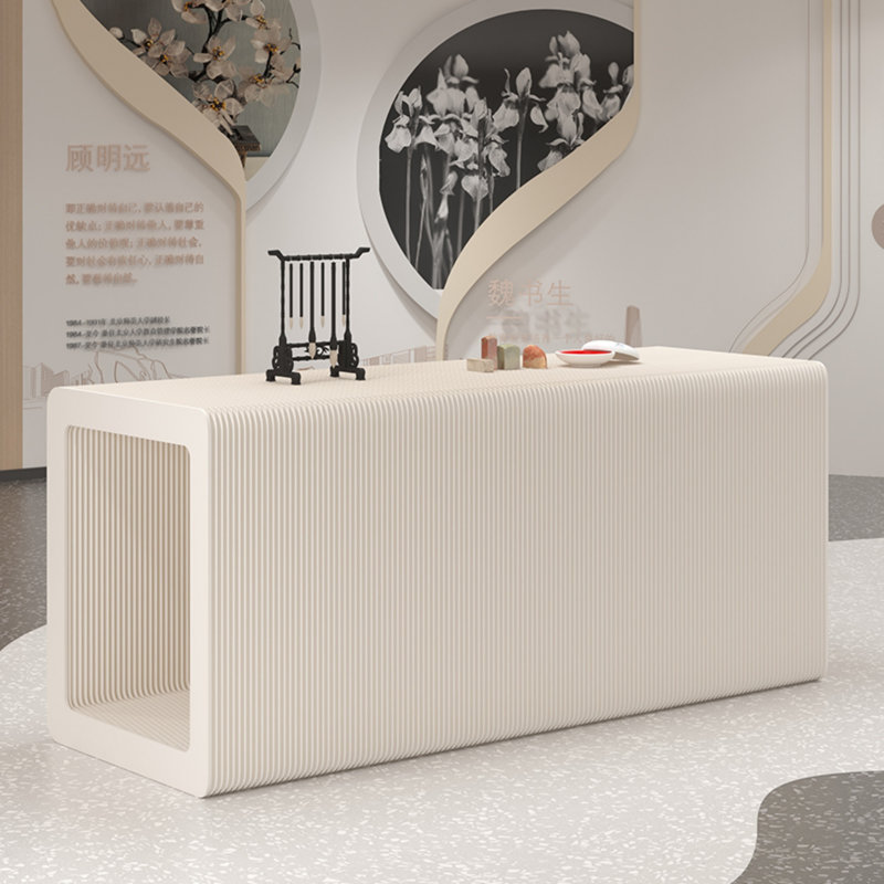 Console autoportante en papier accordéon, comptoir de vente au détail pliable, aucun assemblage requis pour la vitrine, la boutique et le présentoir