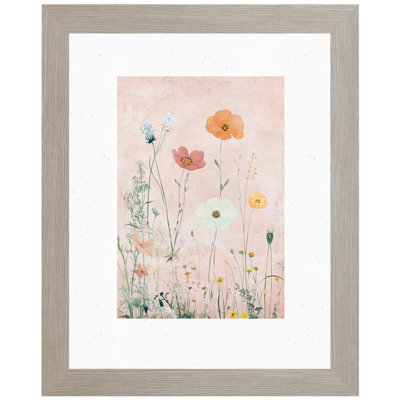 Pink Floral Girl's Bedroom Framed Art Decor