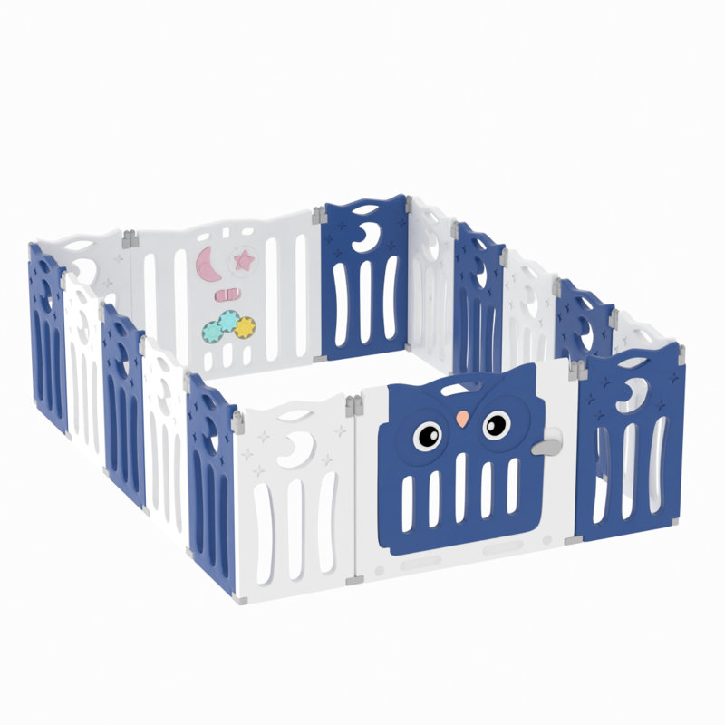 Planas Safety Gate, Blue/White, 63cm H x 143cm W x 106cm D