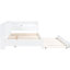 Lit de jour blanc avec lit double et lit gigogne, station de charge, tablette de rangement, capacité de charge en pin de haute qualité pour chambre à coucher, capacité
