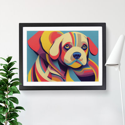Abstract Puppy Dog - Framed Print