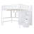 Cressida Loft Bed With Bookshelf And Desk, Solid Pine And MDF-417641048-417641054