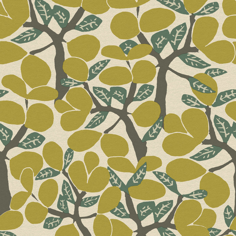 Papier peint Janneiro Botanica Citron, Jaune