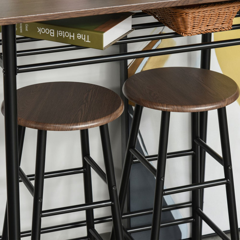 3-Piece Counter Height Bar Table And Stool Set
