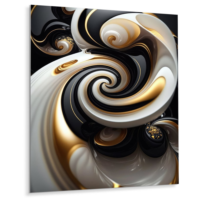 Liquide blanc vitrail III - reproduction sur toile, H 20 po x l 12 po x P 1 po, Impression dorée sur toile encadrée