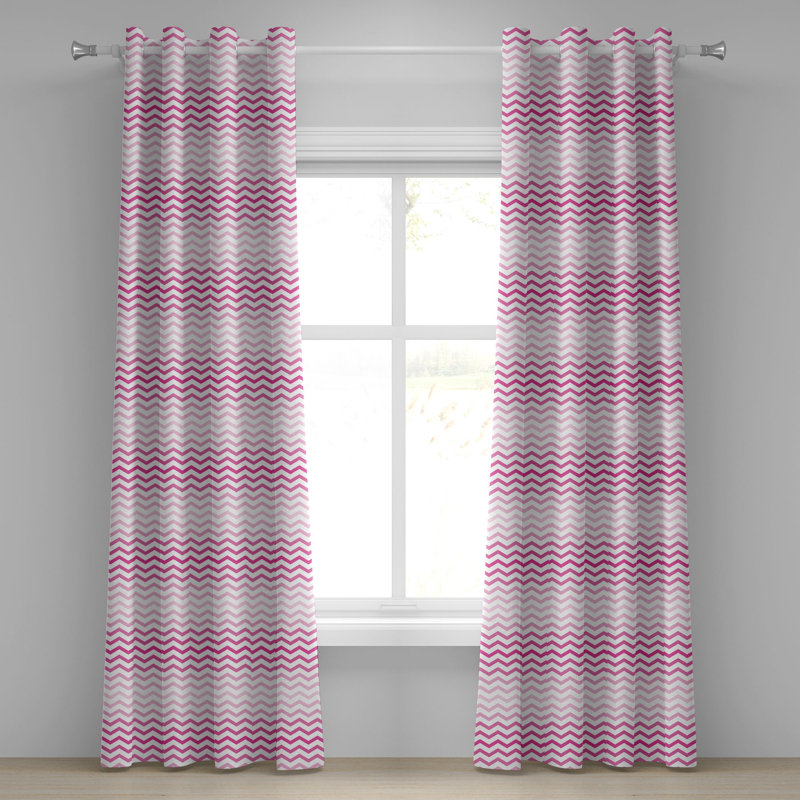 Rideau à œillets décoratifs à 2 panneaux de couleur rose pâle Latitude Run®, blanc magenta, L 50 po x L 108 po