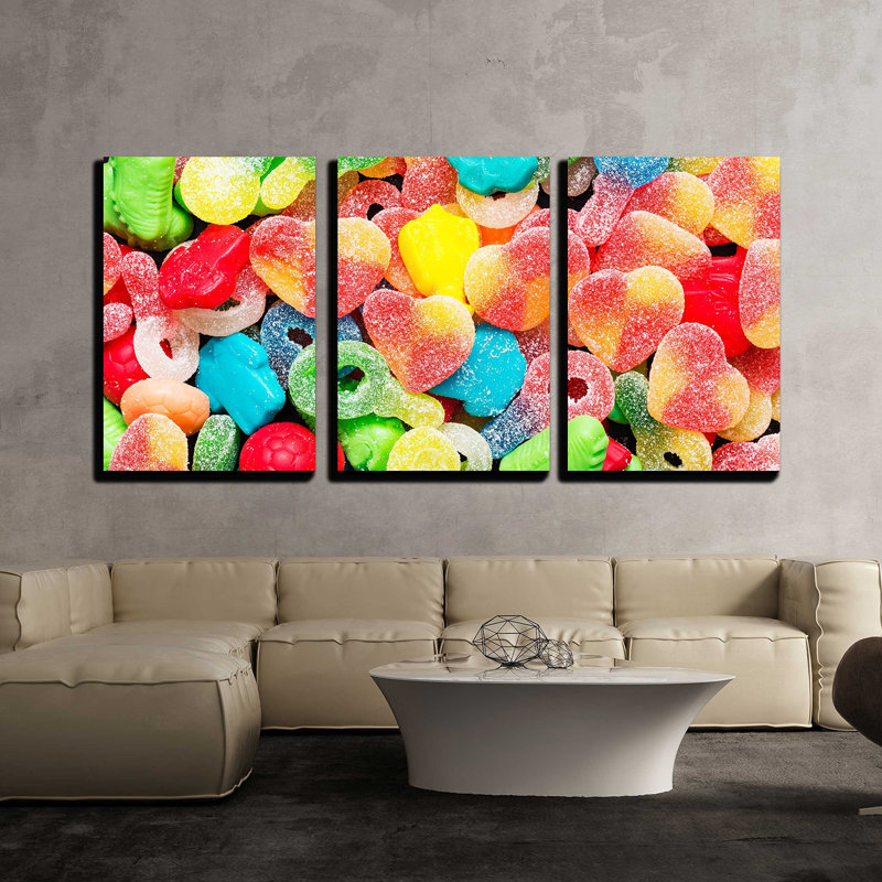Décoration murale moderne Border of Jelly Candies, H 24 po x l 48 po
