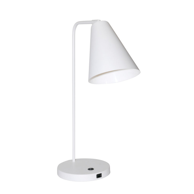 Electra Metal USB Desk Lamp, White