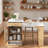 Kitchen Island With Extendable Dining Table, Double-sided Storage, 2 Drawers, Power Outlet And Side Open Shelves-119633168
