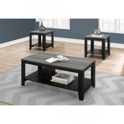 Table Set, 3Pcs Set, Coffee, End, Side, Accent, Living Room, Laminate, Transitional by Latitude Run