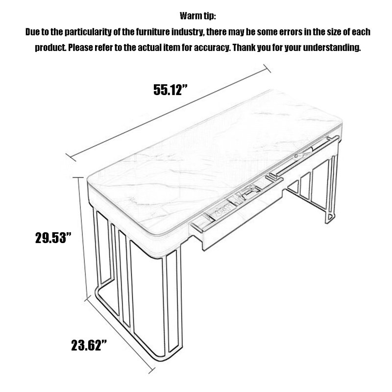 Bureau d'écriture Light Light, H 29,53 po x l 55,12 po x P 23,62 po