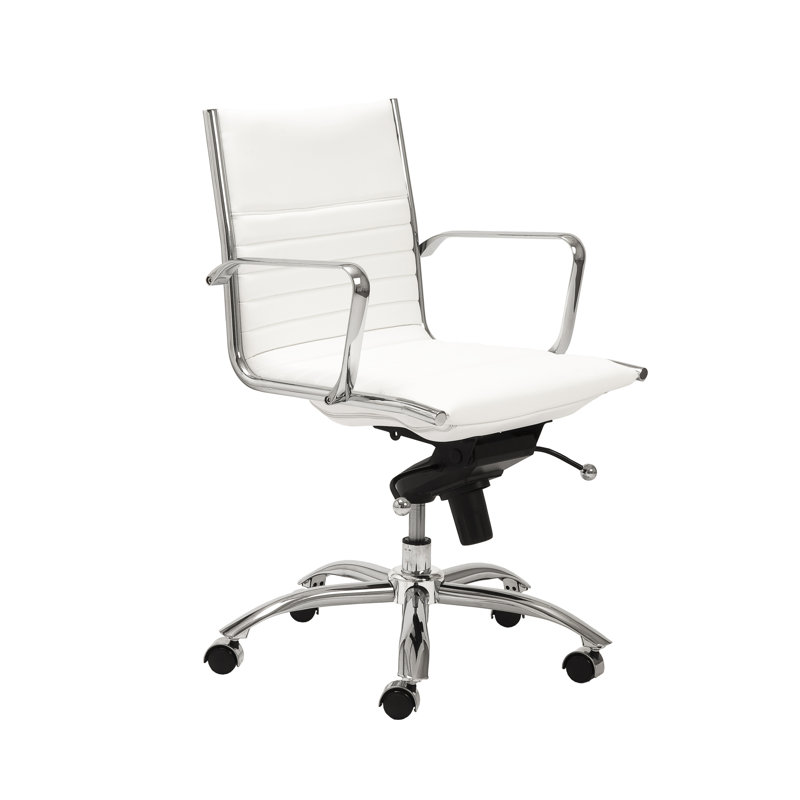 Chaise de travail Naida, Oui, Similicuir blanc