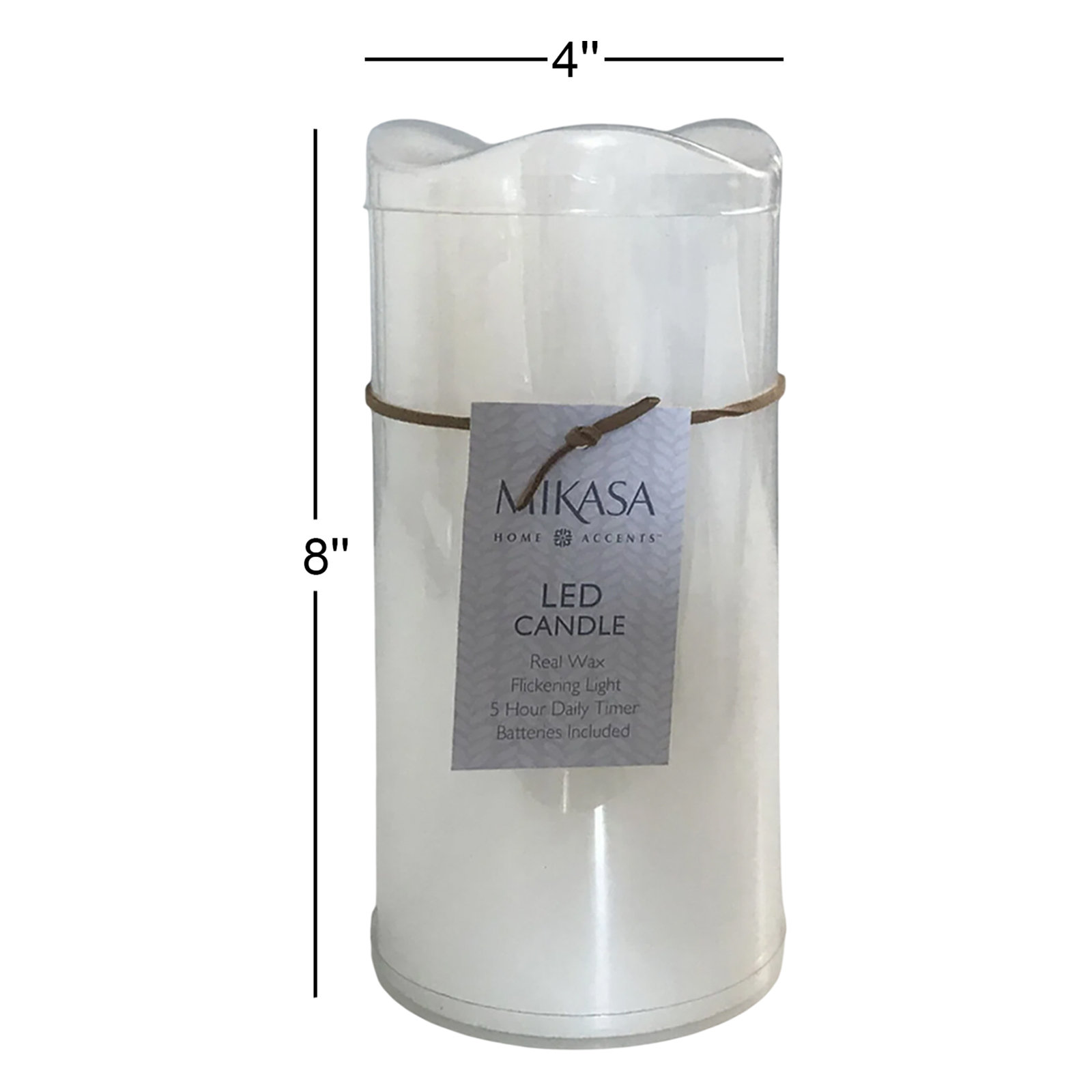 Wavy Top LED Flameless Pillar Candle, 8"L x 4"W