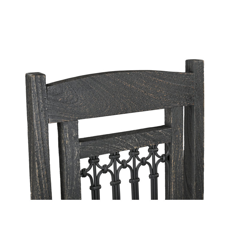 Ensemble de 2 chaises de salle à manger en bois massif Pacjo, Noir, noir, noir, noir