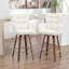Swivel Upholstered Bar Stool with Solid Wood Frame-1955858753