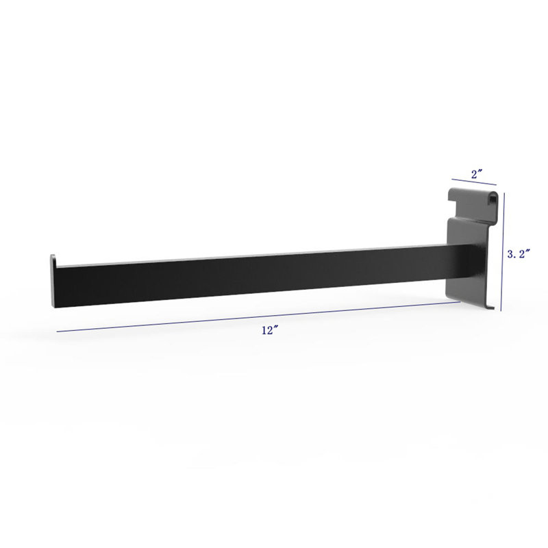 12" Metal Gridwall Faceout Hook - Black