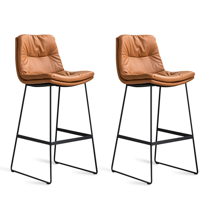 Chaise d'appoint à dossier solide (ensemble de 2), Brown, 41.54"