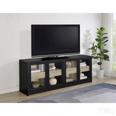 79-Inch Modern TV Stand Console - Black