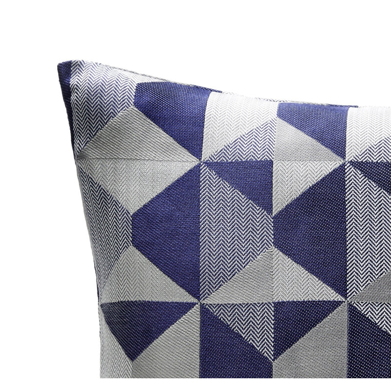 Stamper Skandi Geometric Scatter Cushion Cover, 55cm H x 55cm W x 1cm D, Navy/Silver, Only Cover