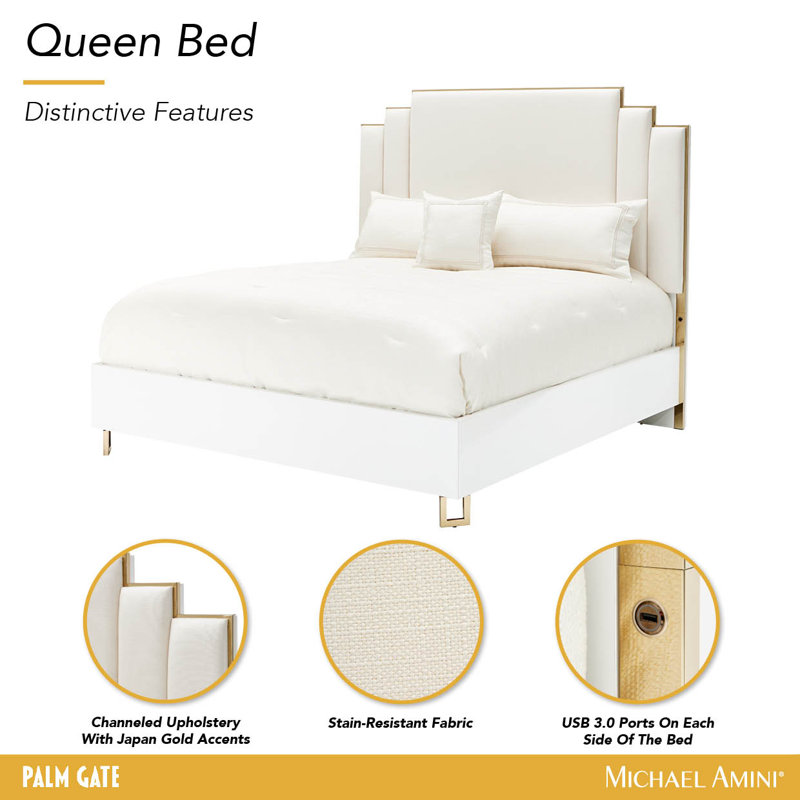 Palm Gate Upholstered Standard Bed, Queen