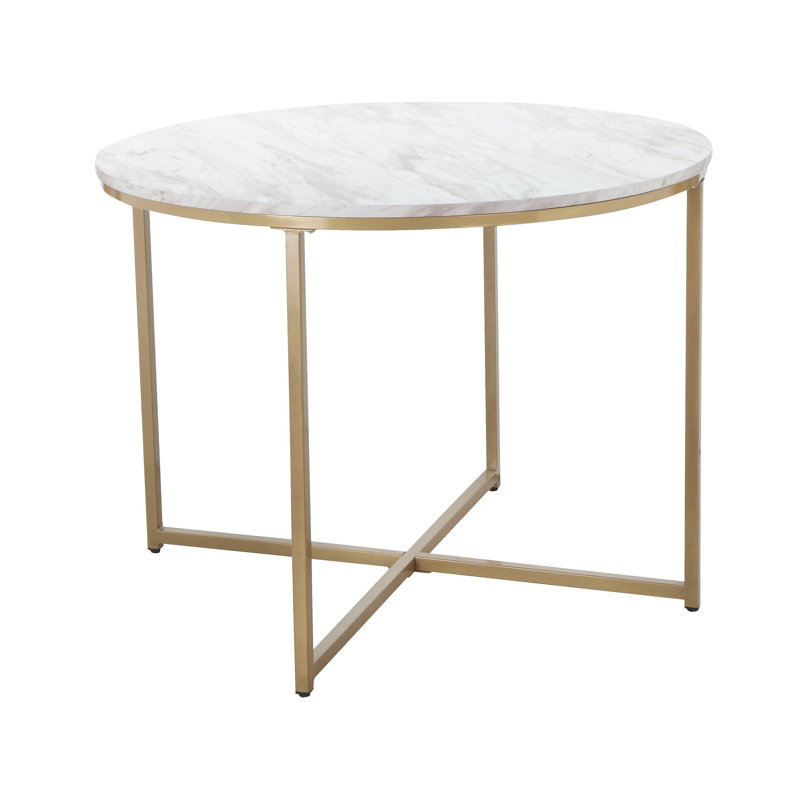 Allicia Round Metal Base Dining Table, 76cm H x 90cm L x 90cm W