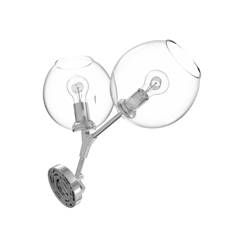 Maclean Armed Sconce, Matte Chrome