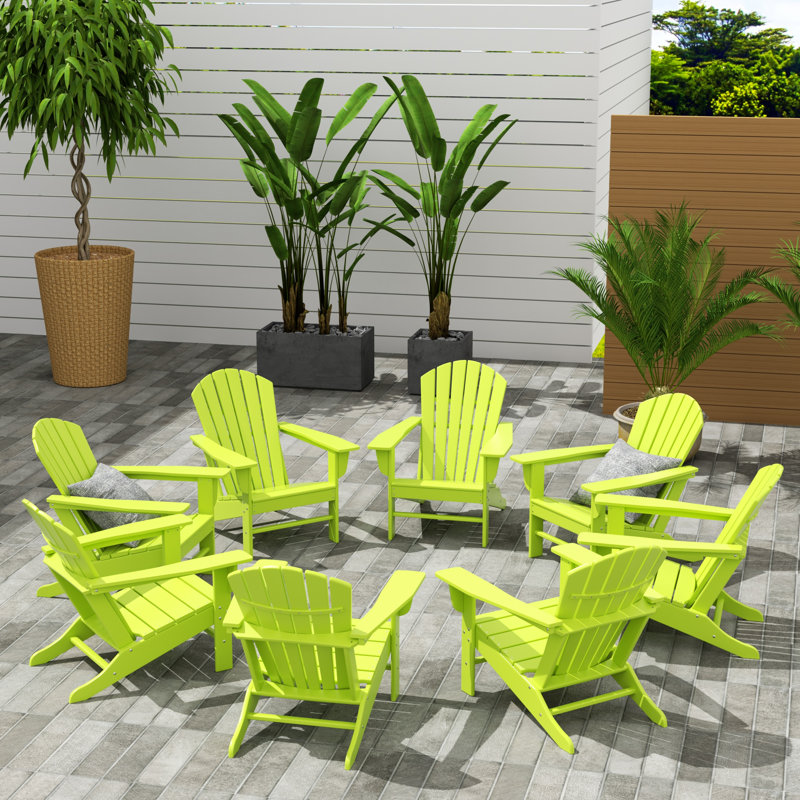 Altura Foldable Outdoor Adirondack Chair, Lime Green