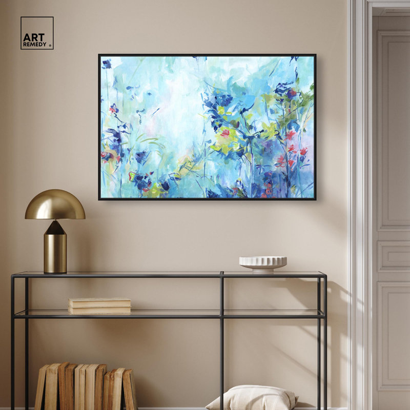 Art mural sur toile Botanical Journey, H 25 po x l 37 po, Cadre flottant noir