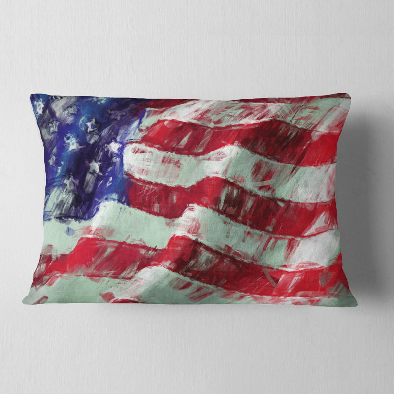 Drapeau des États-Unis, art abstrait - impression de cartes et de drapeaux, Rectangulaire, 12 po x 20 po