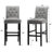 28'' H Upholstered Wood Bar Height Bar Stool with Low Back-238777809