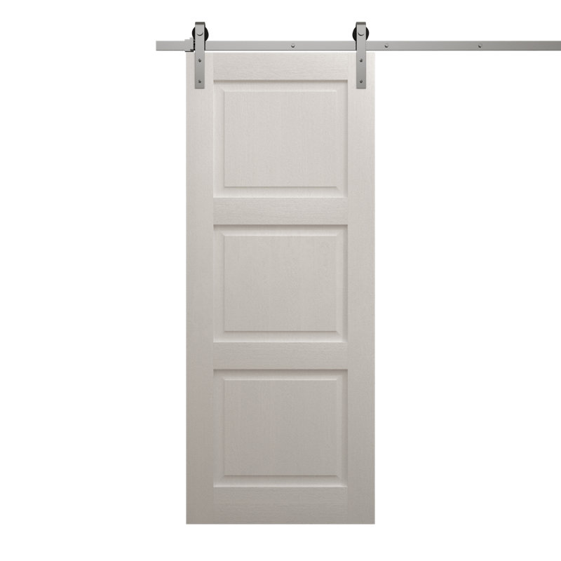 Porte de grange moderne | Ego 5010 | Ensemble de quincaillerie lourde Silver Rail Track | Portes intérieures solides
