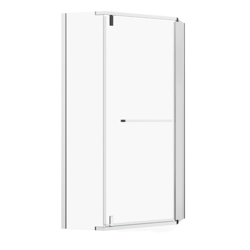 Porte de douche sans cadre de 36 po de profondeur x 36 po de largeur x 72 po de hauteur, 72 po de profondeur, finition noir mat
