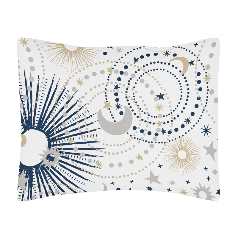 Celestial Blue and Gold Microfiber Twin Bedding Set