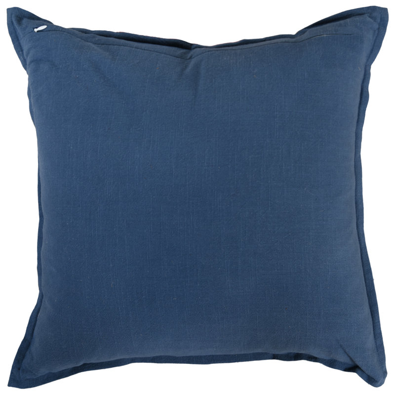 100% Cotton Down Alternative Filled Throw Pillow, Blue, Down Alternative Fill
