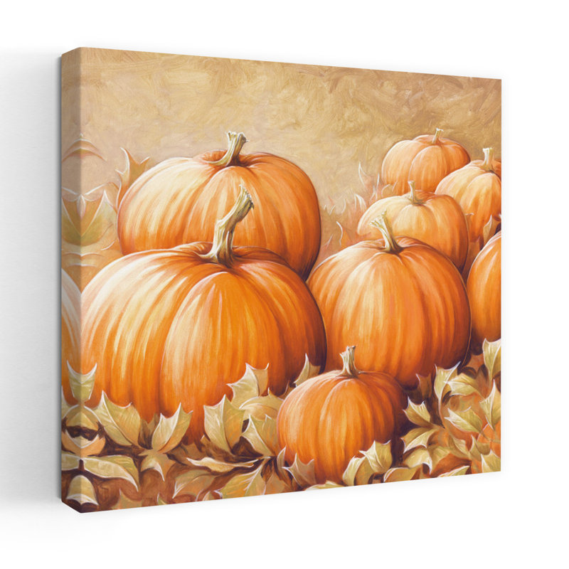 Motif contemporain de citrouille avec art de la ferme d'automne, H 36 po x l 36 po