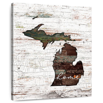 " Michigan Home Map " Print