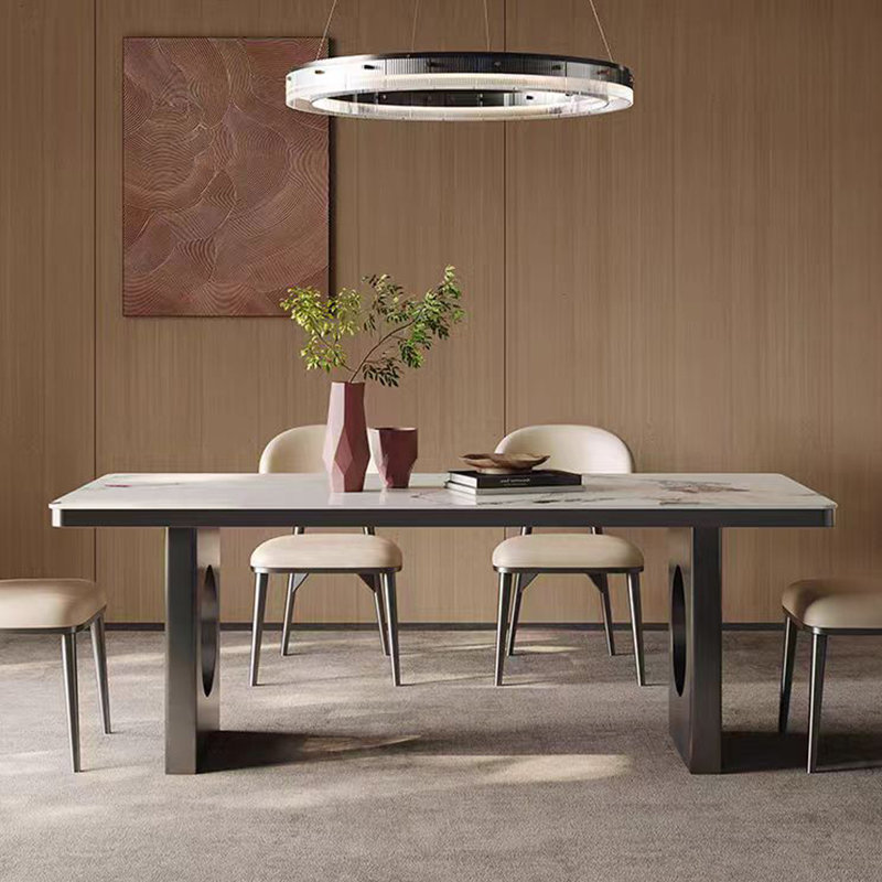 Table de salle à manger italienne minimaliste, H 29,52 po x L 62,99 po x l 35,43 po