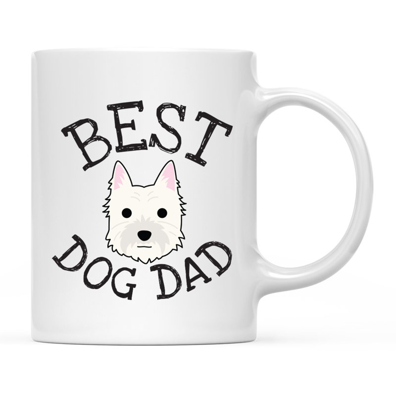 Tasse à café Best Dog Dad, Terrier des Highlands de l'Ouest blanc