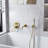 Modern Wall Mounted Bathtub Faucet With Handheld Shower Bathroom Solid Brass Tub Filler Faucet