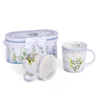 Lily of the Valley Tea Coffee Mug Duo in Gift Box